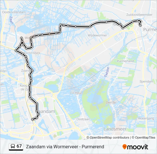 67 Bus Line Map