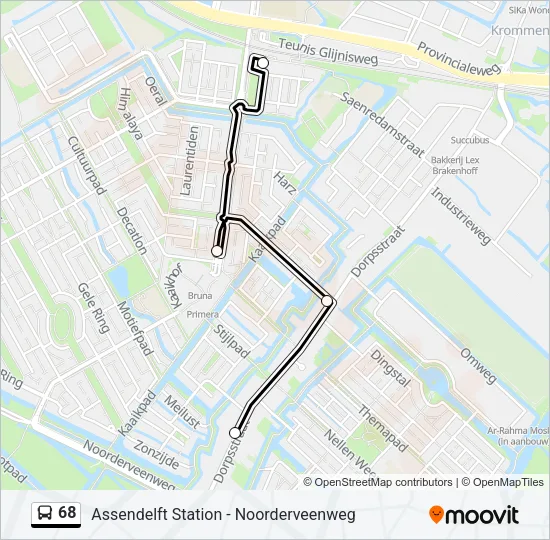 68 Bus Line Map
