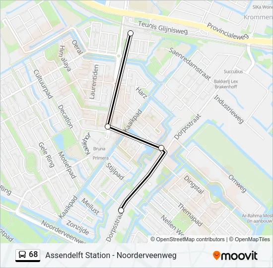 68 Bus Line Map