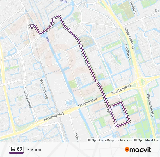 Bus 69 lijnkaart