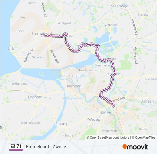 71 bus Line Map