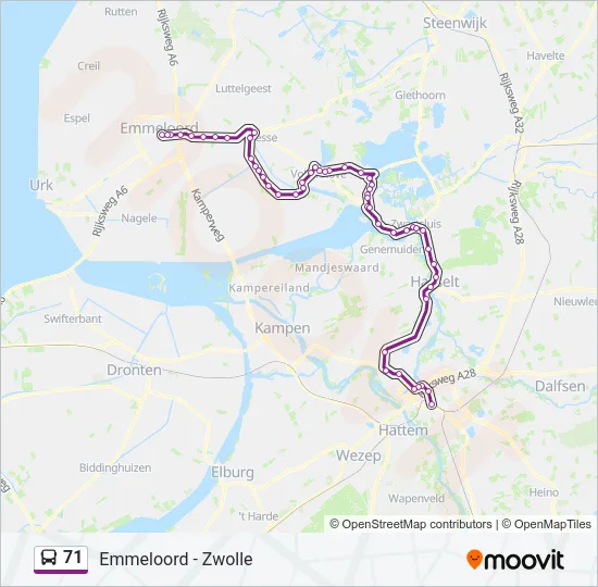 71 Bus Line Map