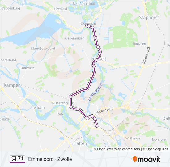 71 Bus Line Map