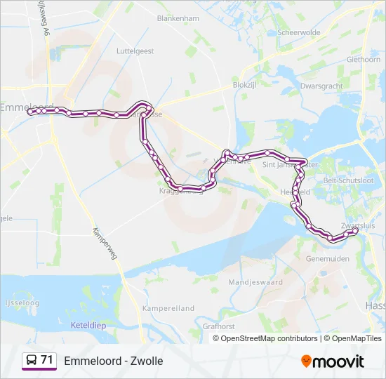 71 Bus Line Map