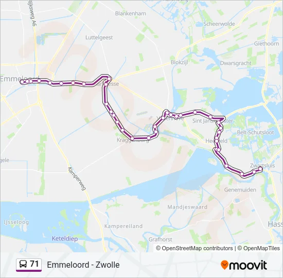 71 Bus Line Map