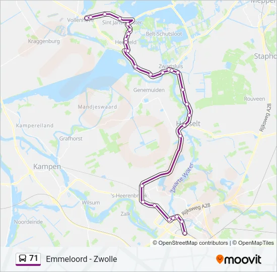 71 Bus Line Map