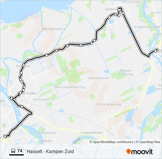 74 bus Line Map