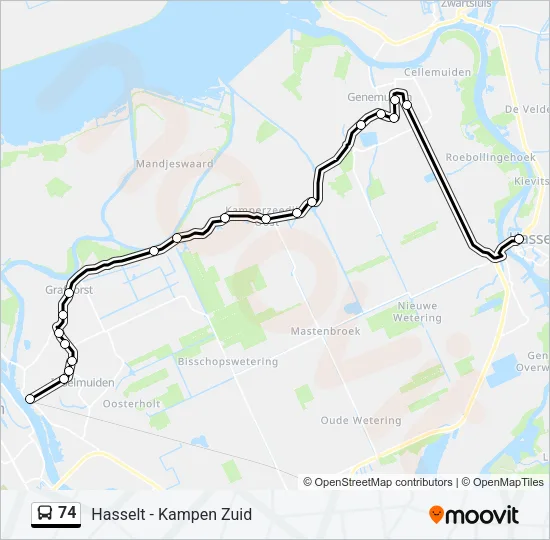 74 Bus Line Map