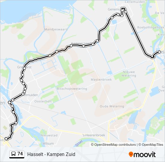 Buslinie 74 Karte