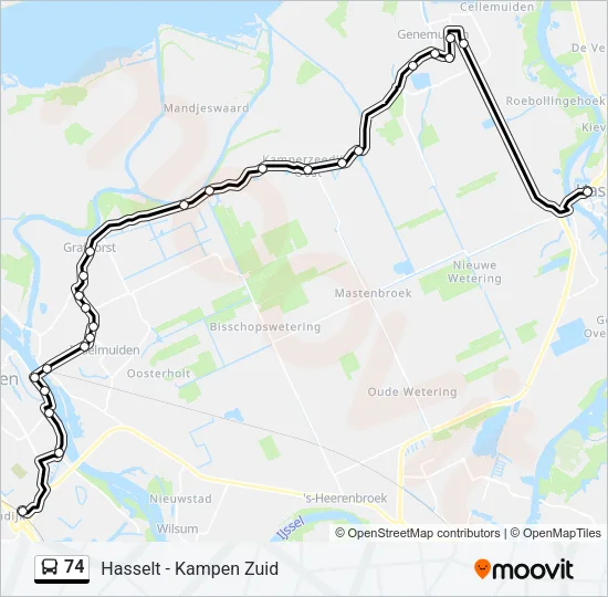 74 Bus Line Map
