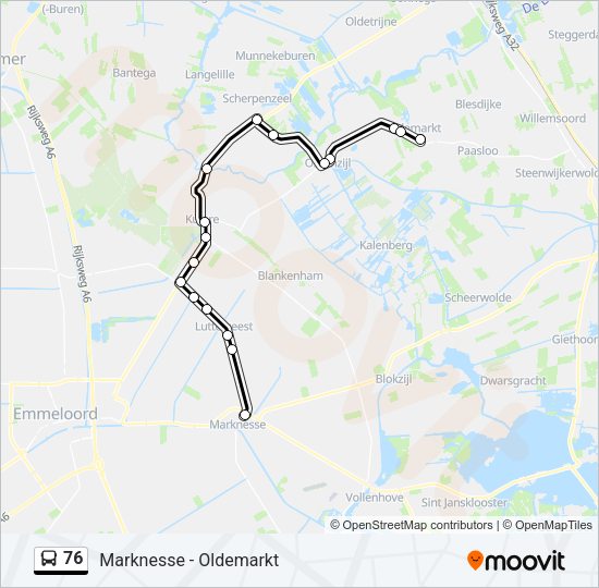 76 Bus Line Map
