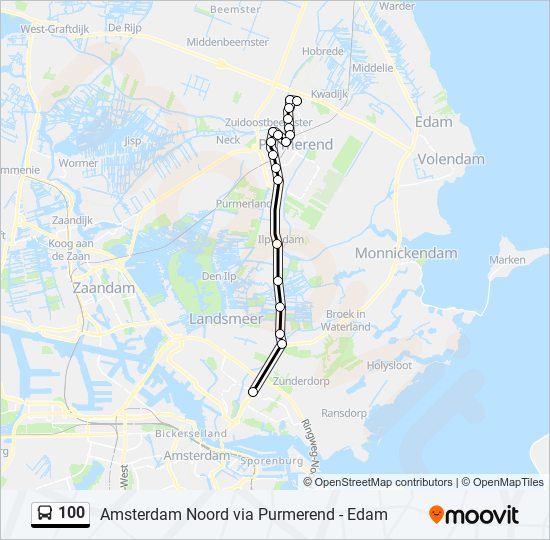 100 bus Line Map