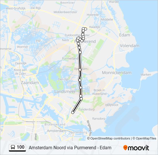 100 bus Line Map