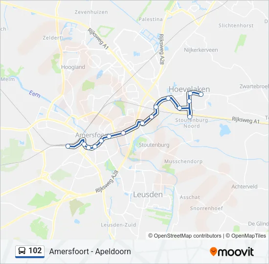 102 Bus Line Map