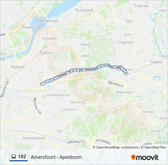 102 Bus Line Map