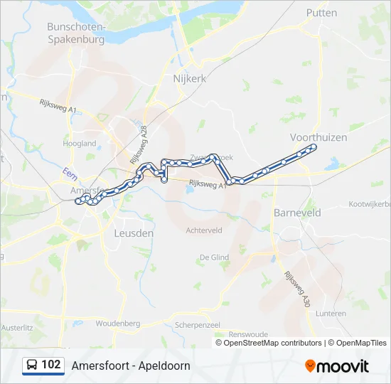102 Bus Line Map