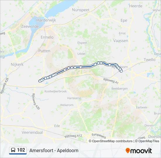 102 Bus Line Map