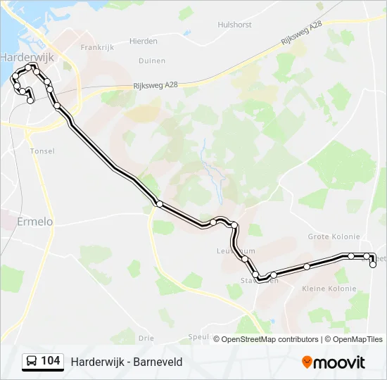 104 Bus Line Map