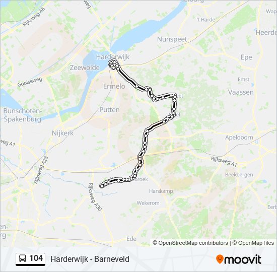 104 bus Line Map