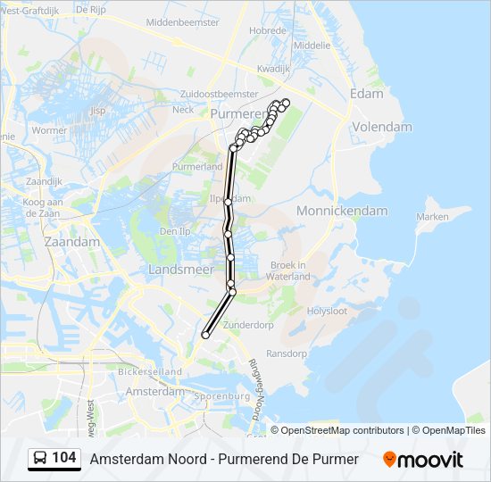 104 Bus Line Map