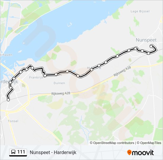 111 Bus Line Map