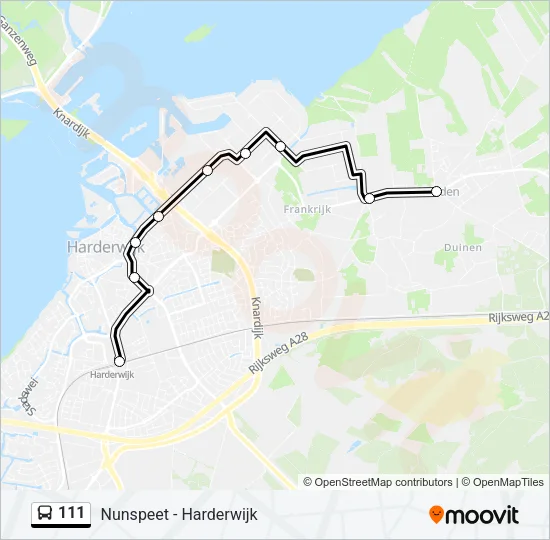 111 Bus Line Map
