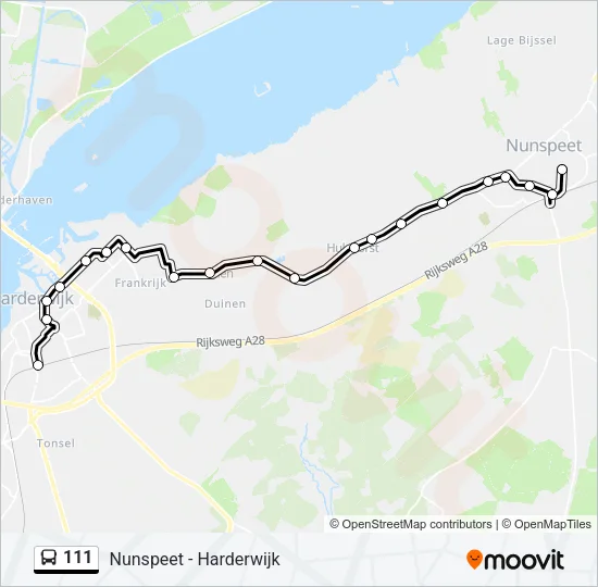 111 Bus Line Map