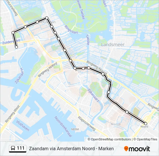 111 Bus Line Map