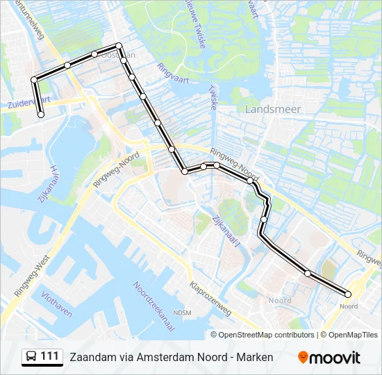 111 Bus Line Map