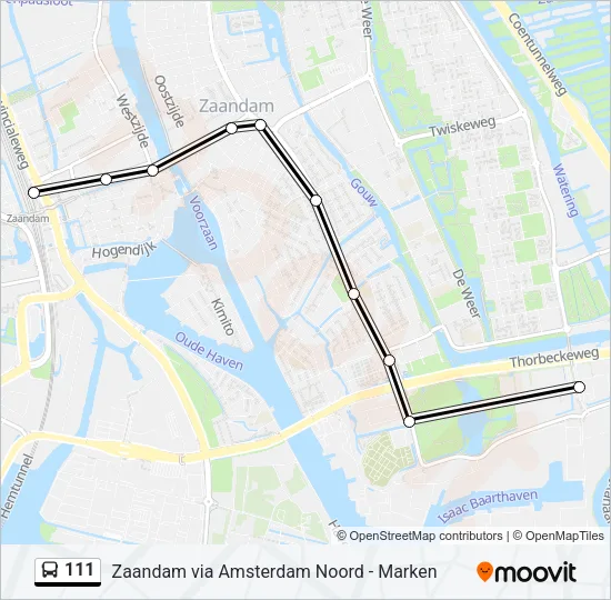 111 Bus Line Map