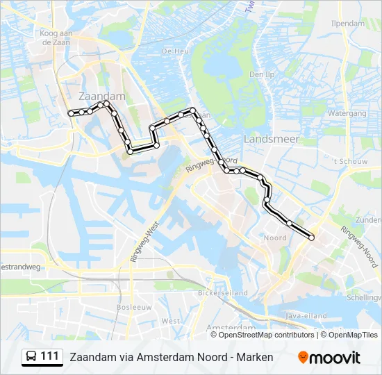 111 Bus Line Map