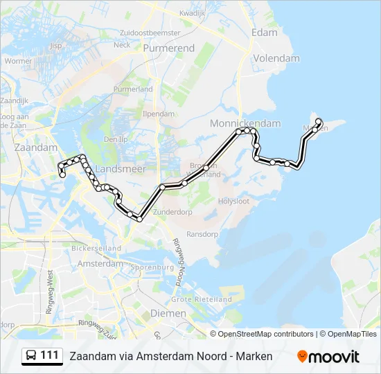 111 Bus Line Map