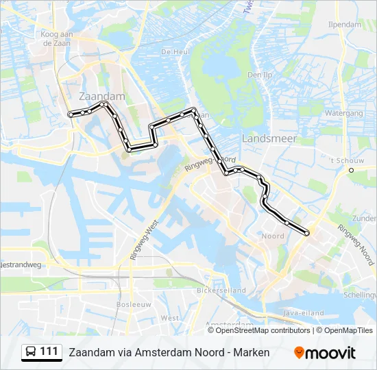 111 Bus Line Map