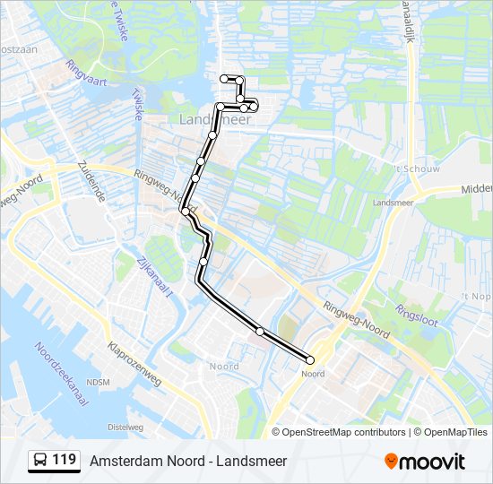 119 bus Line Map