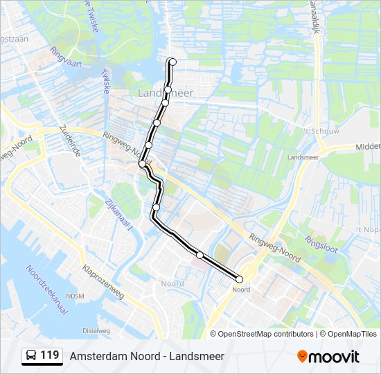 119 Route: Dienstregelingen, Haltes En Kaarten - Landsmeer (Bijgewerkt)