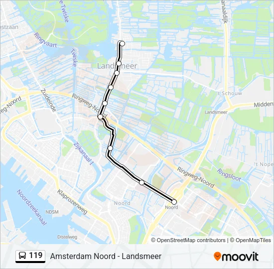 Buslinie 119 Karte