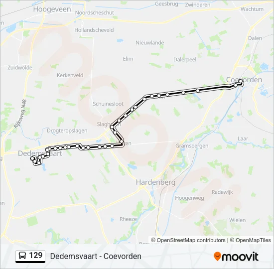 129 Bus Line Map