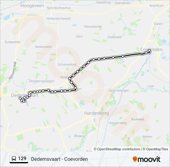 129 Bus Line Map