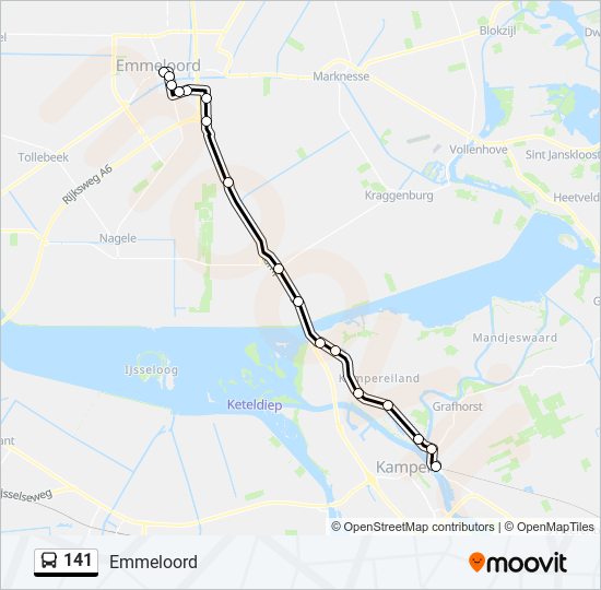 141 bus Line Map