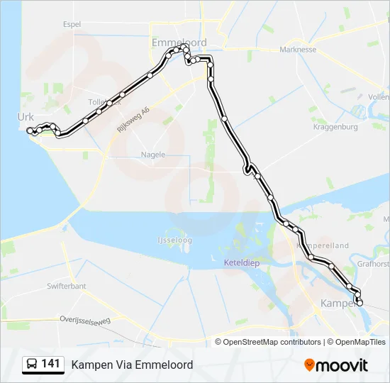141 Bus Line Map
