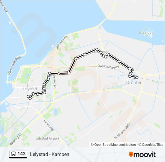 143 bus Line Map