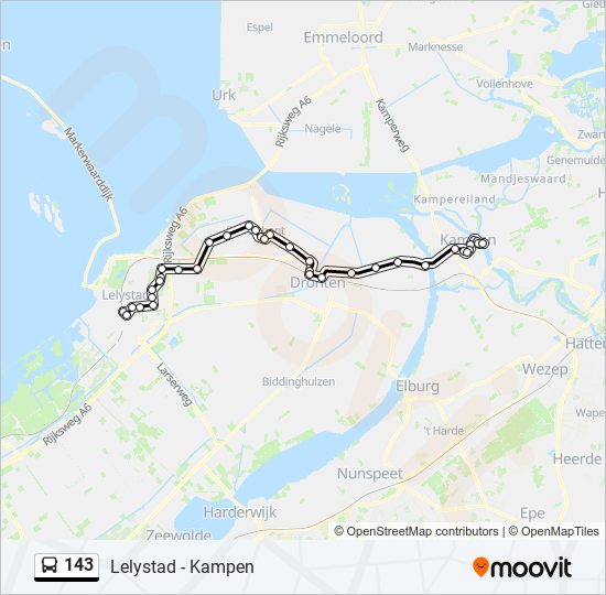 143 bus Line Map