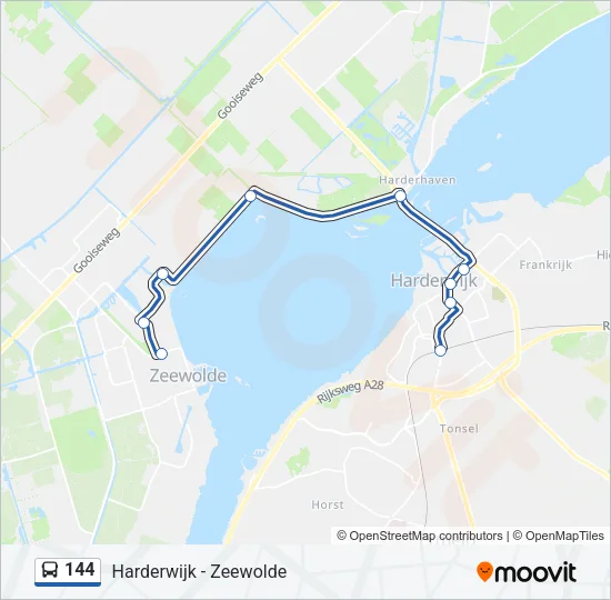 Bus 144 lijnkaart