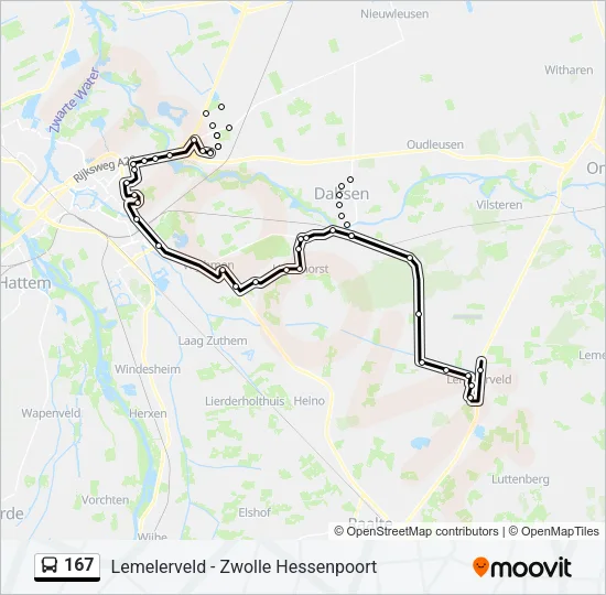 167 Bus Line Map
