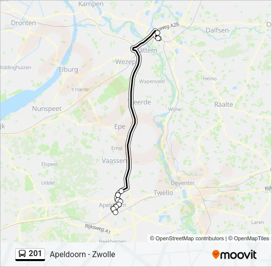 201 Bus Line Map