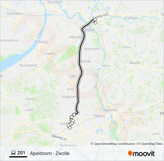 201 Bus Line Map