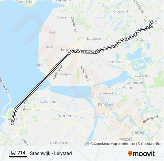 214 Bus Line Map