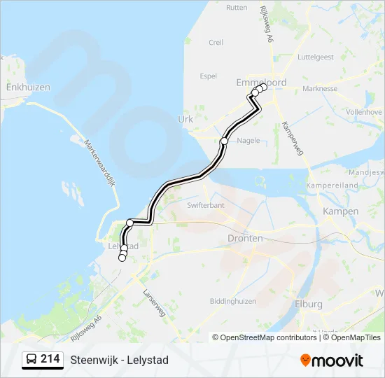 214 Bus Line Map