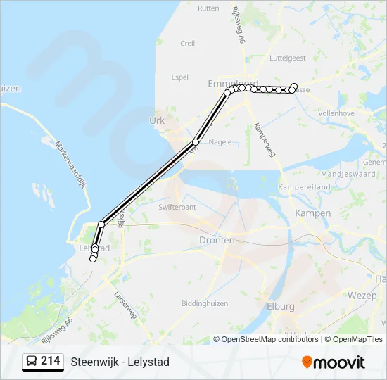 214 Bus Line Map