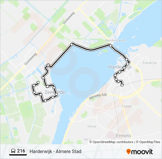 216 Bus Line Map